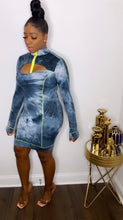 Load image into Gallery viewer, Sky is the limit. Zip up the neck, cut out dress
