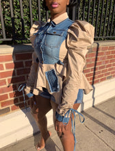 Load image into Gallery viewer, “ Vibes “denim top
