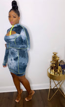 Load image into Gallery viewer, Sky is the limit. Zip up the neck, cut out dress
