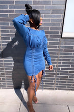 Load image into Gallery viewer, “ Tied up”  denim dress
