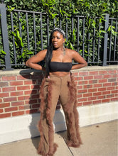 Load image into Gallery viewer, Tall tales | feathers/fur pant
