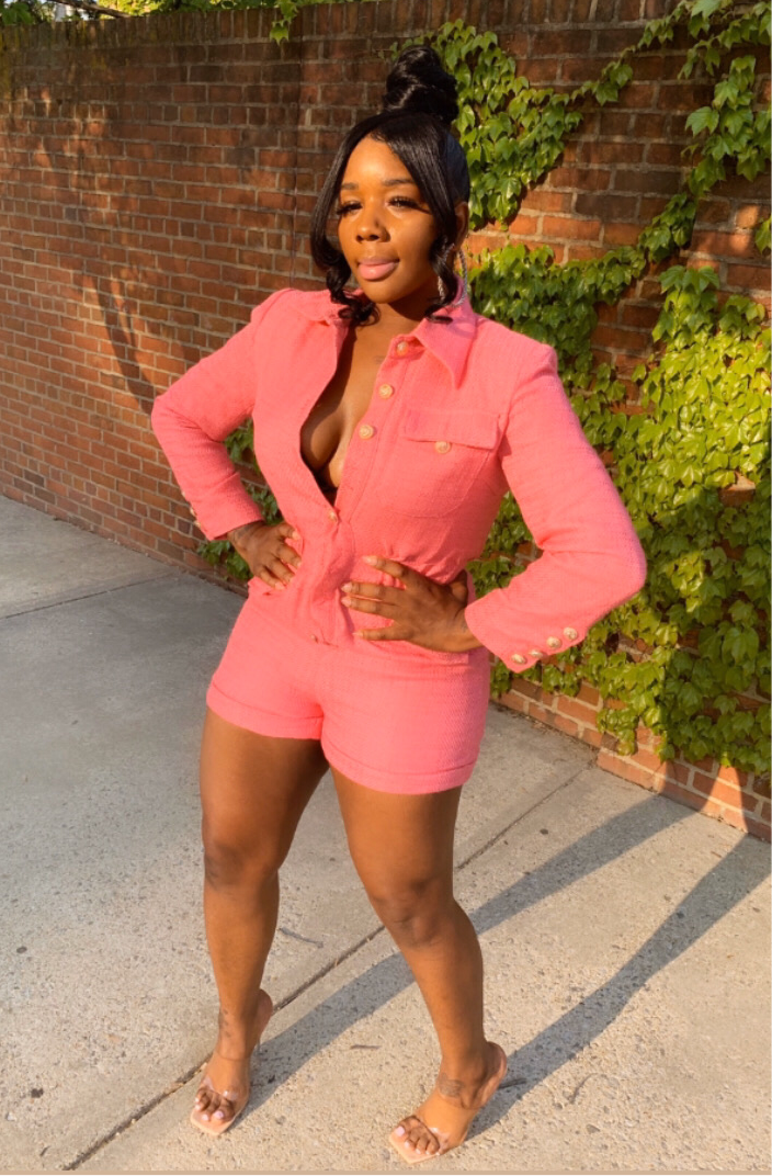 “ For Sure “ pink Romper