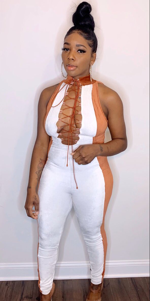 First Place. Lace up jumpsuit