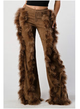 Load image into Gallery viewer, Tall tales | feathers/fur pant
